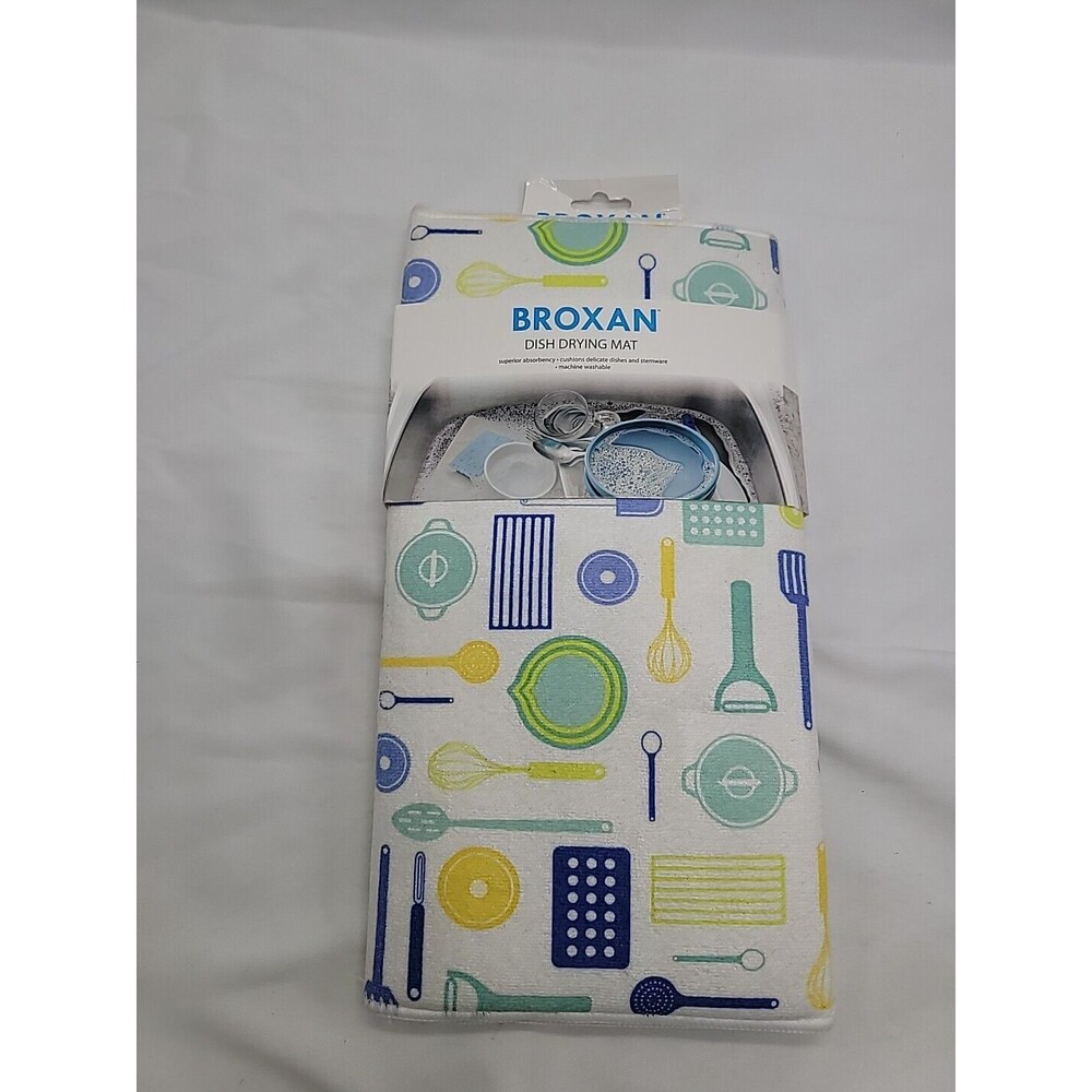 BROXAN Dish Drying Mat New Blue Yellow Green Kitchen Utensils